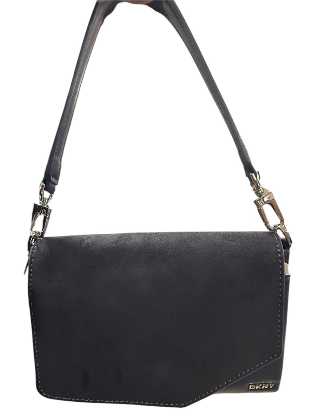 DKNY Navy Suede Crossbody Bag